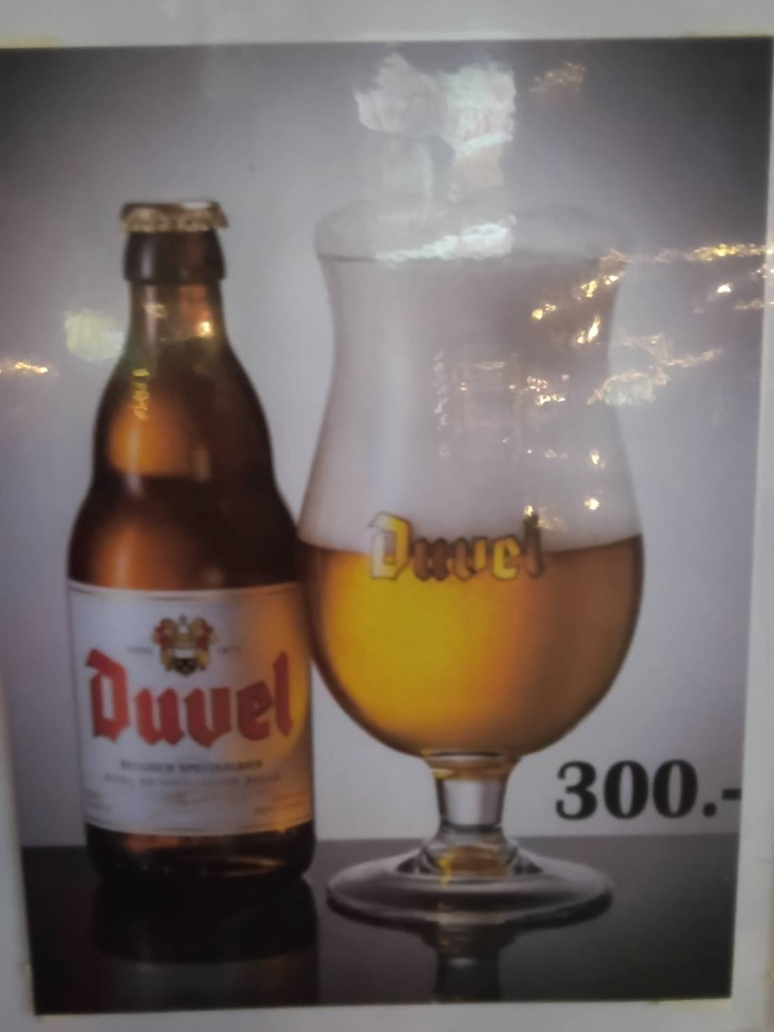 Duvel Belgian Speciale Ale, priced at 300 baht