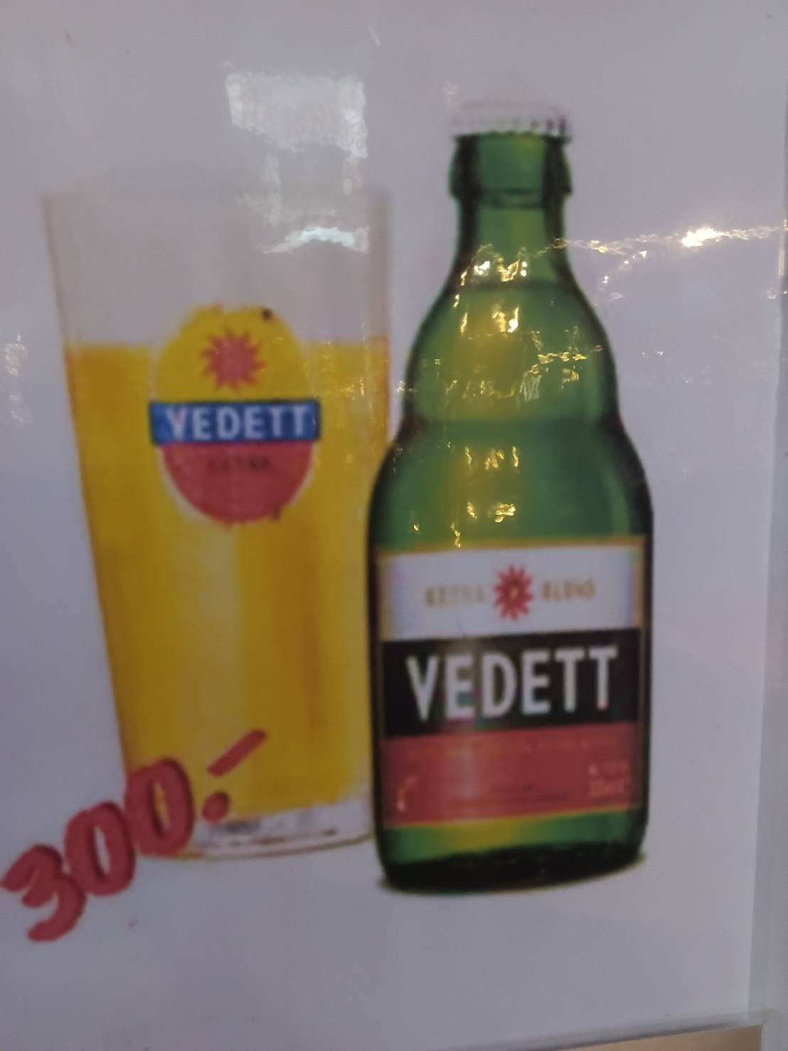 Vedett Extra Belgian beer, priced at 300 baht
