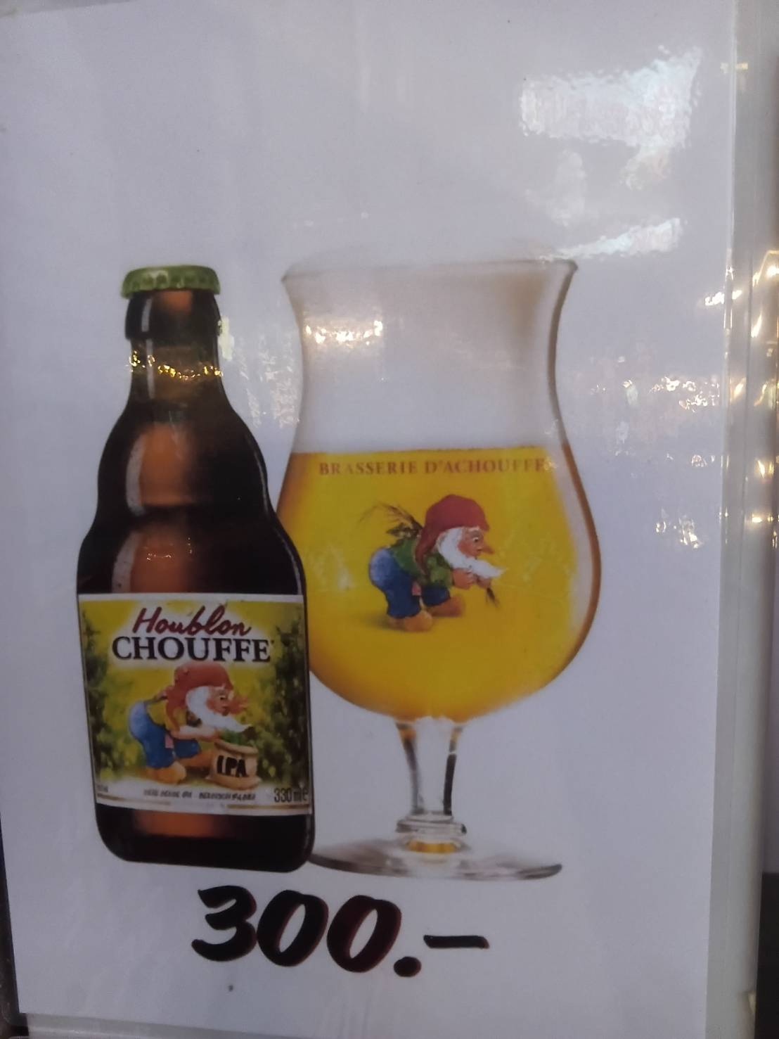 Houblon Chouffe IPA, priced at 300 baht